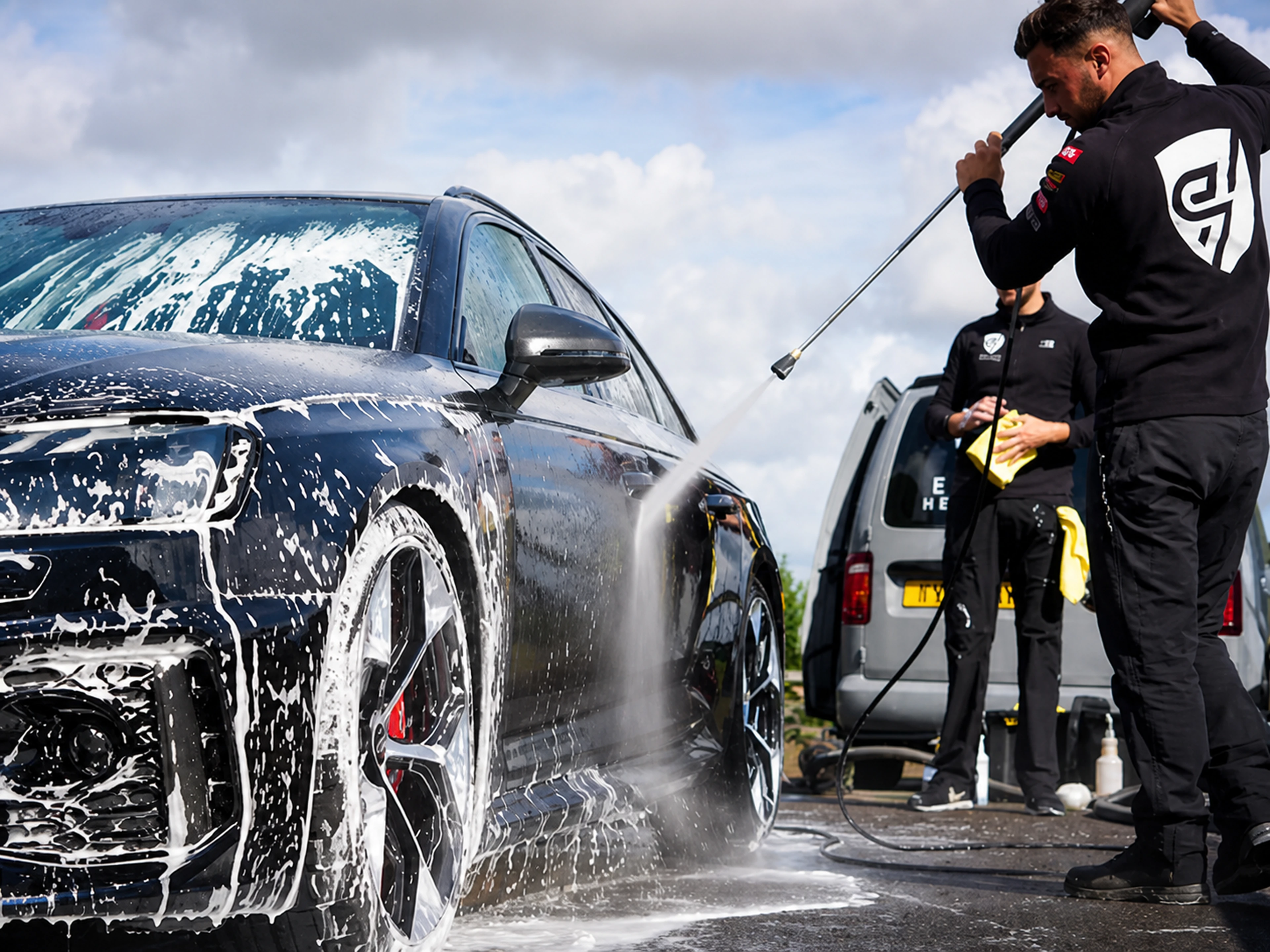 Vehicle receiving an exterior valet